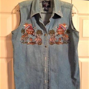 Women's Vintage Sleeveless Denim top